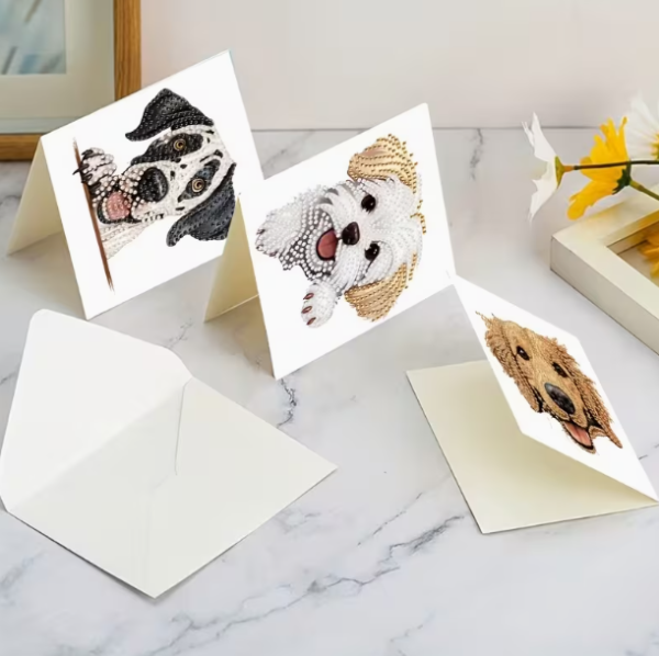 Diamond Painting 6 Stück Hunde Grusskarten